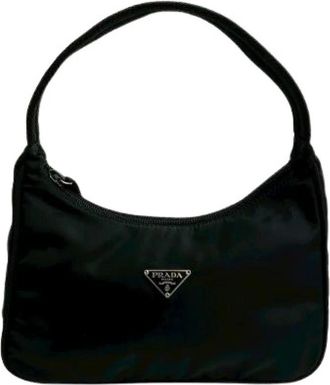 Prada Pre-owned Shoulder Bags, female, Black, Size: ONE SIZE Pre-owned Nylon Shoulder Bag