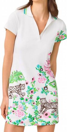 Lilly Pulitzer Womens Cayo Costa Dress In Resort White Royal Zoo Engineered Luxletic