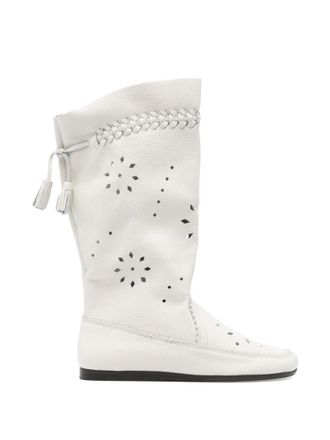 Isabel Marant White Welky Leather Boots