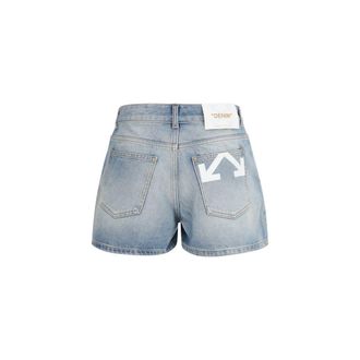 Off-white Womens Blue Cotton Bermuda Shorts