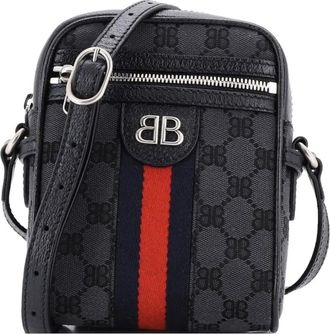 Balenciaga x Gucci The Hacker Project Zip Messenger Bag BB Canvas Mini crossbody bag - Nero