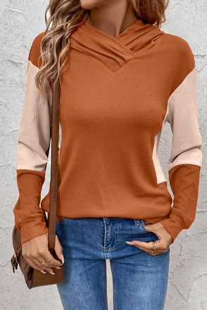 Azura Exchange Kleurblok V-hals Hoodie