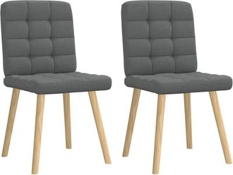 vidaXL Sillas de comedor 2 unidades tela gris oscuro Vidaxl