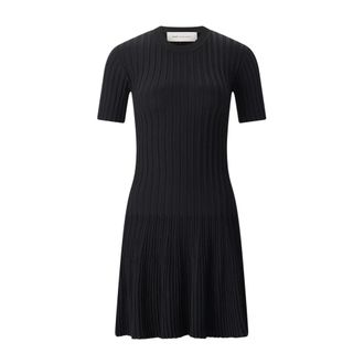 Ami Knitted Dresses, female, Black, Size: M Ribbed Viscose Knit Dress