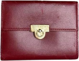 Givenchy Pre-owned Classic Logo Clasp Wallet - Dames - Vintage Accessoires - Rood - ONE Size - Leer - Vintage