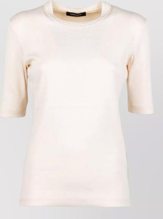 Fabiana Filippi round neck top short sleeves lace