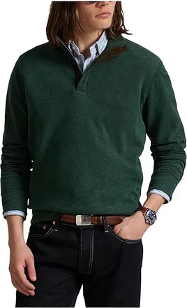 Polo Ralph Lauren Luxury Jersey Quarter-Zip Pullover Mens Clothing Scotch Pine Heather 1 : 2XL, Viscose/Nylon/Cotton