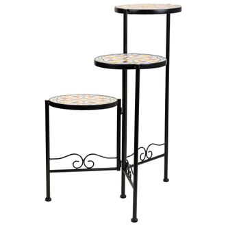 Wanderlust Deco Wanderlust Deco - Set 3 Soportes De Mosaico Y Metal Negros