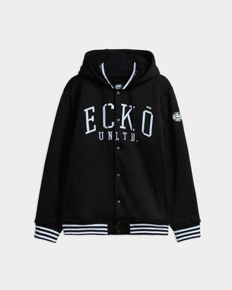 Ecko State faux shearling Varsity Jacket in Black at Nordstrom, Size X-Large