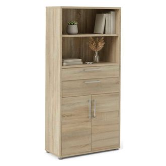 Dmora Dmora - Aparador Albidona, Buf&eacute; De Sal&oacute;n, Aparador De Sal&oacute;n, Despensa De Cocina, 89x40 H186 Cm, Roble
