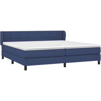 vidaXL Vidaxl - Cama Box Spring Con Colch&oacute;n Tela Azul 200x200 Cm