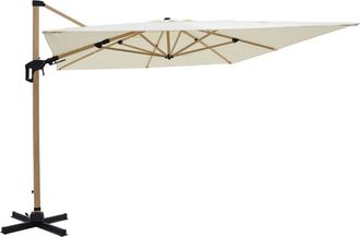 DRAWER Parasol rectangular desplazado de aluminio con efecto madera 3x4m - Be