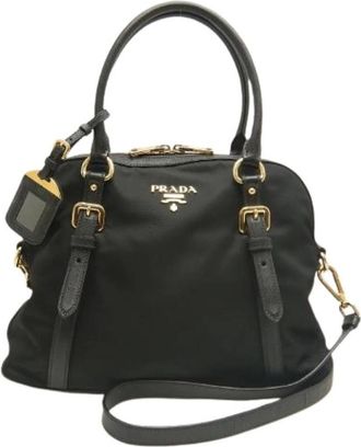 Prada Pre-owned Handbags, female, Black, Size: ONE SIZE Pre-owned Vintage Nylon Handbag