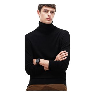 Lacoste Turtlenecks, male, Black, Size: XS Ah2991 Turtleneck Wool Jersey Sweater