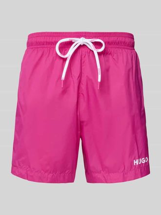 HUGO BOSS Badeshorts mit Label-Print Modell HAITI in Pink, Gr&ouml;&szlig;e XXL