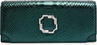 Malone Souliers Vivien Python-effect Leather Clutch - Dark Green - One Size