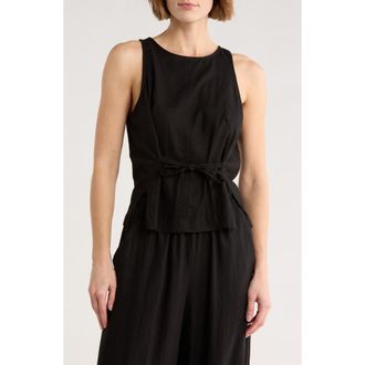 Max Studio Tie Back Tank in Black at Nordstrom Rack, Size X-Large