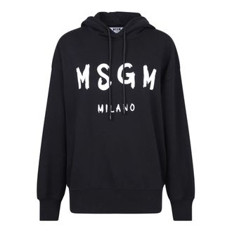 Msgm Mdm 515 Hoodie - Dames - Hoodies - Zwart - S - Katoen - Hoodies & sweatvesten