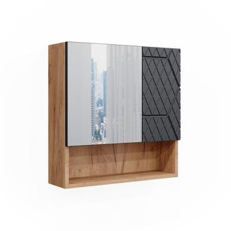 Vicco Armario Con Espejo De Ba&ntilde;o Irma, Roble Dorado, 54 X 55 Cm