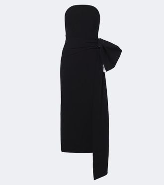 Roland Mouret Draped strapless cr&ecirc;pe cocktail dress
