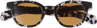 Eyebobs Total Wit 45mm Round Polarized Sunglasses in Black /Clear /Brown at Nordstrom