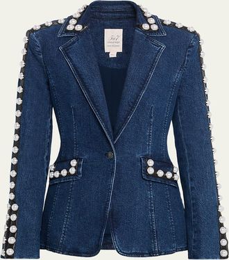 Cinq à Sept Pearl Embellished Blazer
