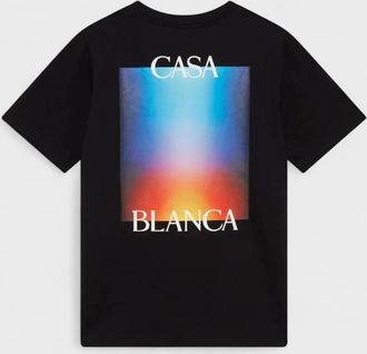 Casablanca Womens Casablanca Stacked Gradient Casa Logo T Shirt Black - Size: 18/16