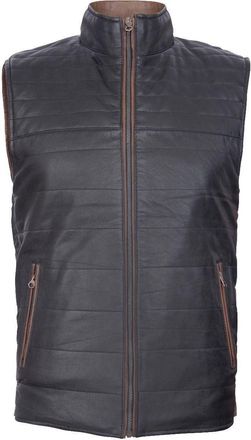 Infinity Leather Reversible and Brown Leather Gilet-Preston