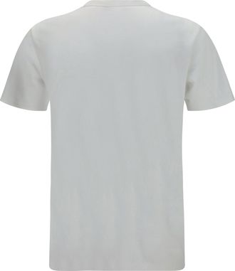 Kenzo Mens Tulip Embroidered Cotton T-Shirt Off White T-Shirts And Polos