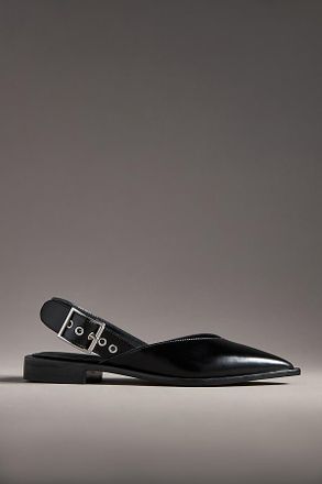 Maeve Moto Pointed-Toe Slingback Flats