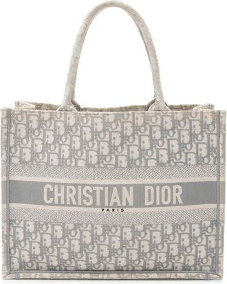 Dior Grey Canvas Oblique Small Book Tote (Authentic Pre-Loved)