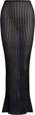 Dondup Slim Lurex Knit Skirt - Dames - Maxi Rokken - Zwart - S - Rokken