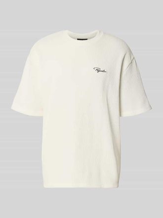 Pegador Oversized T-Shirt mit Strukturmuster in Weiss, Gr&ouml;&szlig;e XXL