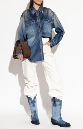 Golden Goose Shirt With Pockets, Womens, Navy Blue