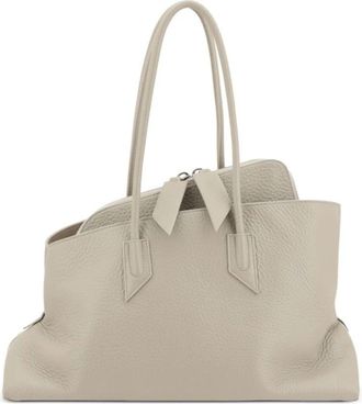 The Attico Beige Schoudertas - Dames - Schoudertassen - Beige - ONE Size - Leer - Tassen