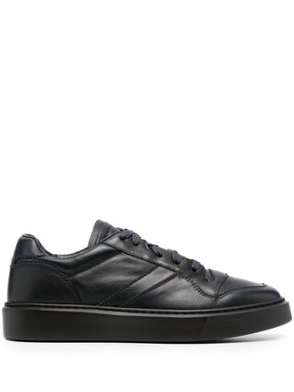 Doucal's grained-leather sneakers - men - Rubber/Fabric/Calf Leather/Calf Leather - 41 - Blue