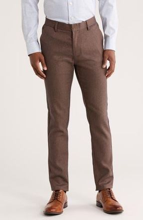 T.R. Premium Slim Fit Flat Front Dress Pants in Brown at Nordstrom Rack, Size 42 X 32