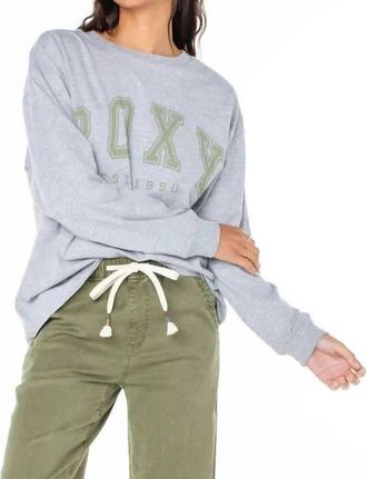 Roxy Collegiate Arch Long Sleeve Top In Heritage Heather