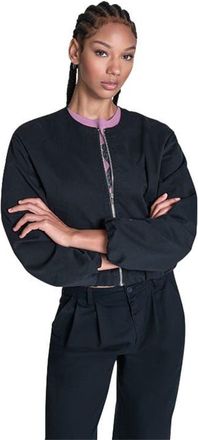 Converse Bubble Sleeve Bomber Jacket in Converse Black at Nordstrom, Size X-Small