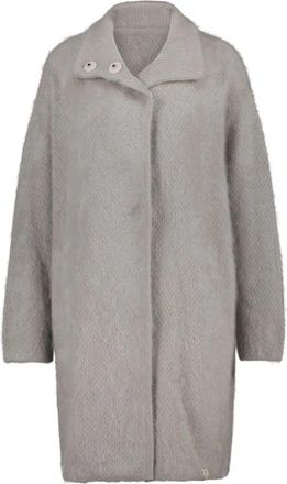 Henry Christ Gekamde Kasjmier Gebreide Jas - Dames - Cashmere truien - Grijs - M - Kasjmier - Truien & Vesten