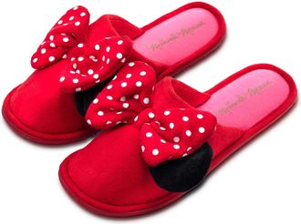 BWR Minnie Mouse Red Ladies Slippers with Bows Size 4 UK (37 EU, 6.5 U.S)