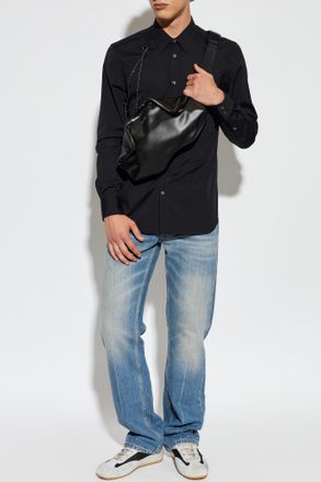 Alexander McQueen Shirt With Detachable Chain, Mens, Black