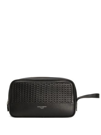 Dolce & Gabbana woven-panelled wash bag - Zwart