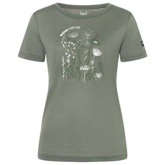 super.natural Rock Flowers Tee Merinoshirt f&uuml;r Damen | oliv
