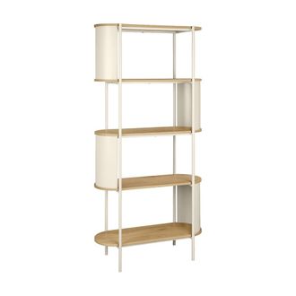 Sweeek Estanter&iacute;a de metal curvado, 5 niveles, beige