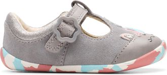 Clarks Roamer Myth Toddler Leather Shoes in Grey Size 3