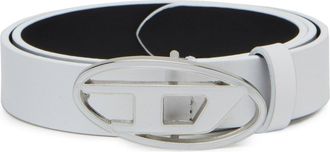 Diesel 2.4cm leather belt with enamelled Oval D buckle - Belts - Woman - White
