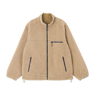 Gramicci Reversible Sherpa Jacket - Heren - Fleece jassen - Beige - XS - Nylon - Fitness