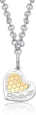 Rachel Glauber Forever Embrace Two-Tone Heart Pendant Necklace