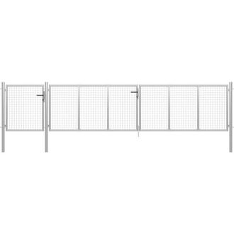 vidaXL Vidaxl - Puerta De Jard&iacute;n De Acero Plateado 500x100 Cm